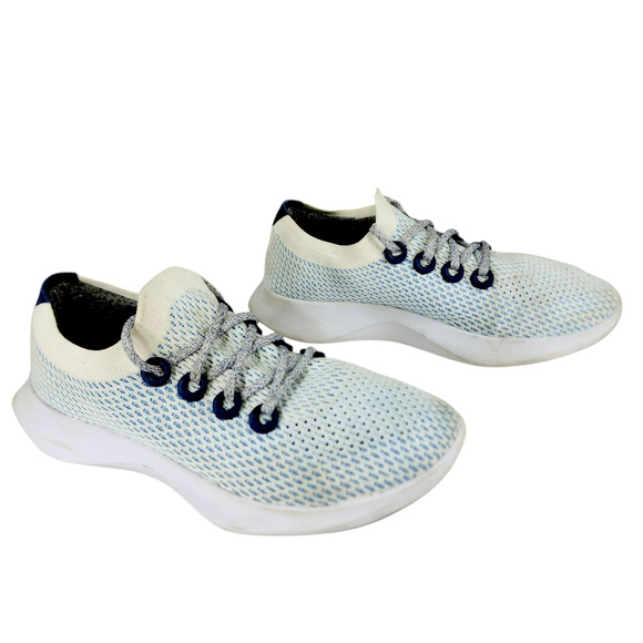 Allbirds Women 10.5 Tree Dasher Running Shoe Light Blue White Lace Up Washable - Picture 1 of 12
